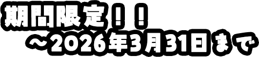 期間限定 2026年3月31日まで